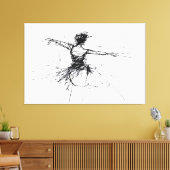 Abstracte Ballerina Dancer Sketch - Premium Canvas Afdruk (Insitu (Woonkamer))