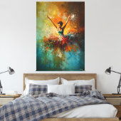 Abstracte ballerina danskunst canvas afdruk (Insitu (Slaapkamer))