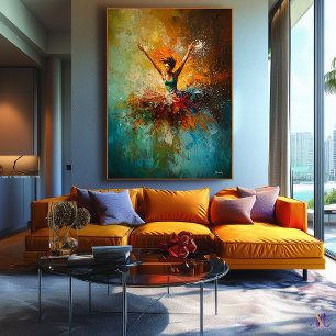 Abstracte ballerina danskunst canvas afdruk
