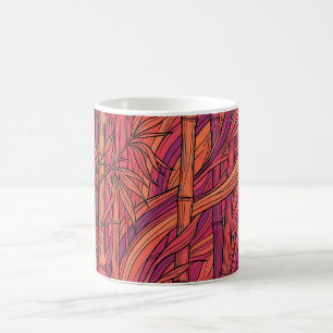 Abstracte bamboe zonsondergang oranje koffiemok