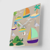 Abstracte band vierkante klok (Hoek)