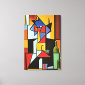 Abstracte Bartender Cubist Canvas Afdrukken (Voorkant)
