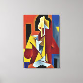 Abstracte Bartender Cubist Canvas Afdrukken (Voorkant)
