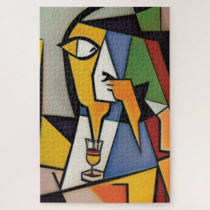 Abstracte Bartender Cubist Jigzaag Puzzle Legpuzzel