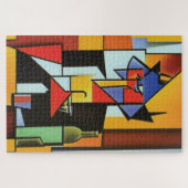 Abstracte Bartender Cubist Jigzaag Puzzle Legpuzzel (Horizontaal)