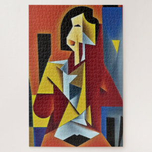 Abstracte Bartender Cubist Jigzaag Puzzle Legpuzzel