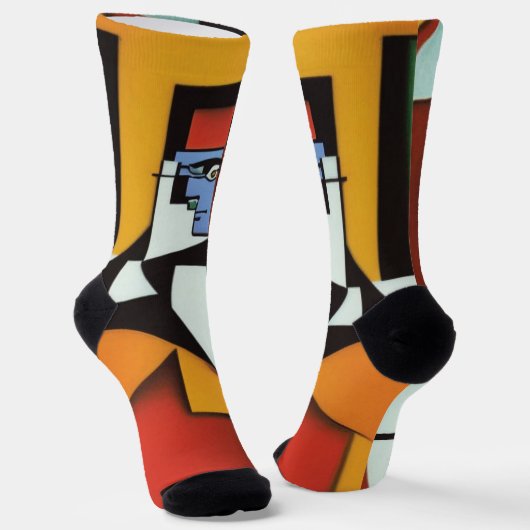 Abstracte Bartender Cubist Socks Sokken (Gebogen)