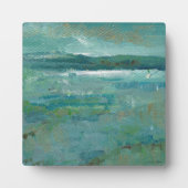 Abstracte Beach Coastal Art Blues Teals Fotoplaat (Voorkant)