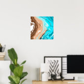 Abstracte Beach Fluid Art Poster (Thuiskantoor)