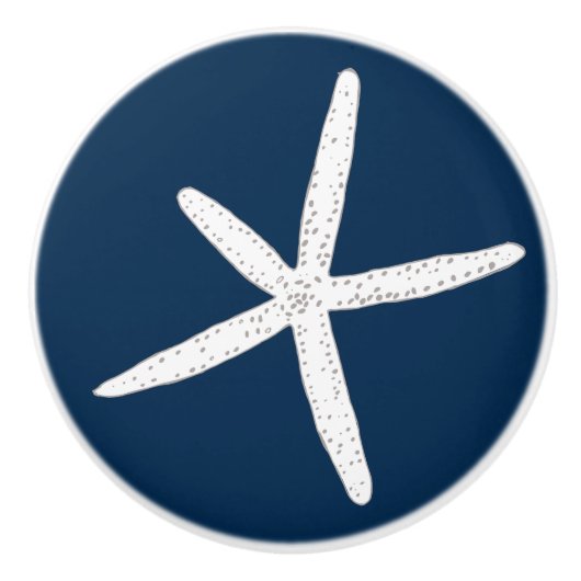 Abstracte Beach Scallop Seashell Keramische Knop (Voorkant)