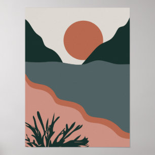 Abstracte Beach Wall Art Poster