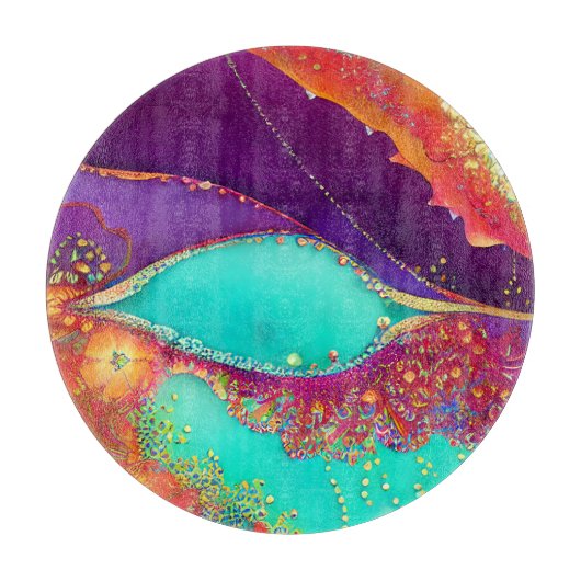  Abstracte Beachy Art Snijplank (Voorkant)