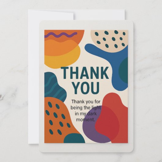 Abstracte bedankkaart - oprechte boodschap met een (Voorkant)