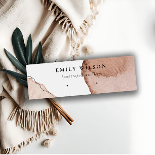 Abstracte Beige Bruine Waterverf Oorbel Display Mini Visitekaartje