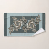 Abstracte beige lichtblauwe fractale kunstspiralen bad handdoek (Handdoek)