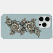 Abstracte beige lichtblauwe fractale kunstspiralen Case-Mate iPhone case (Achterkant (horizontaal))