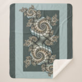 Abstracte beige lichtblauwe fractale kunstspiralen sherpa deken (Voorkant)
