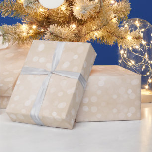 Abstracte beige neutrale bokeh kerstverlichting cadeaupapier