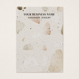 Abstracte beige Terrazzo die beeldschermen met oor Visitekaartje