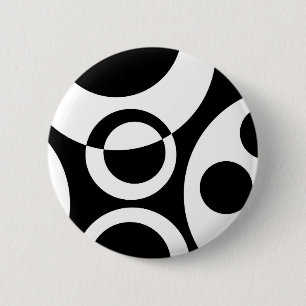 Abstracte bellen B&W 01 Ronde Button 5,7 Cm