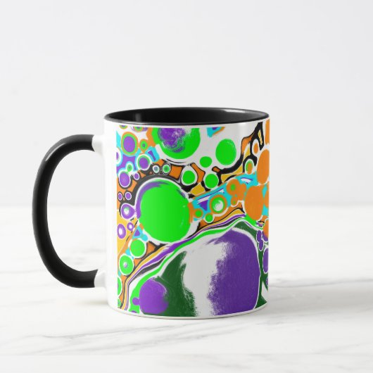 Abstracte belletjes kleurrijk mok (Links)