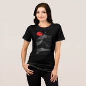 Abstracte Berg Rode Zon Tri-Blend Shirt (Voorkant volledig)