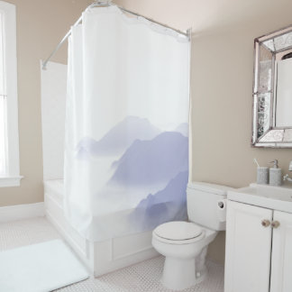 Abstracte bergen Modern Elegant Periwinkle Blue Douchegordijn