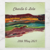 Abstracte bergen wijn etiket (Enkel label)