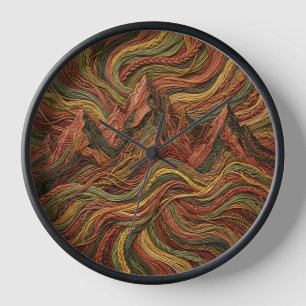 Abstracte bergketen aardetonen kunstklokken