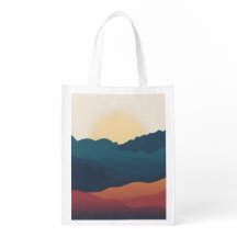 Abstracte berglagen in diepblauw en oranje