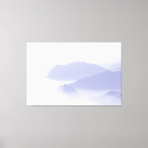 Abstracte Berglandschap Natuur Periwinkle Blue Canvas Afdruk