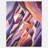 Abstracte bergscène Paarse perzik Bourgondië Fleece Deken (Voorkant)
