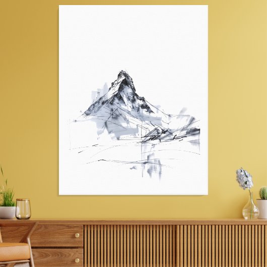 Abstracte bergtop canvas afdruk (Insitu (Woonkamer))