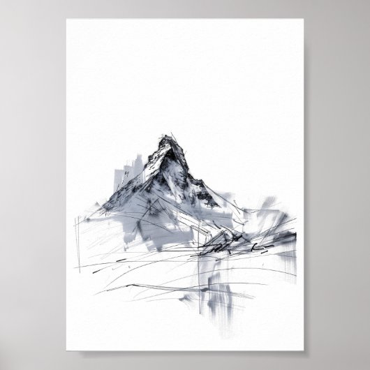Abstracte Bergtop  Poster (Voorkant)