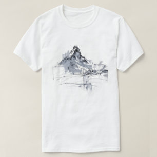 Abstracte bergtop t-shirt