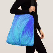 Abstracte betoverde tuin blauw crossbody tas (Dichtbij)