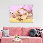 Abstracte bewegingen Modern roze Golden Fractal Ar Canvas Afdruk (Insitu (Woonkamer))
