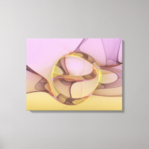 Abstracte bewegingen Modern roze Golden Fractal Ar Canvas Afdruk
