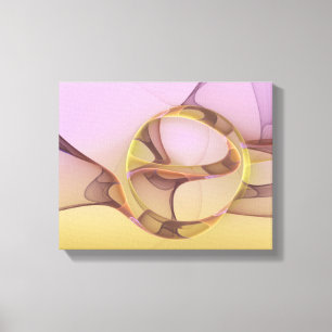 Abstracte bewegingen Modern roze Golden Fractal Ar Canvas Afdruk