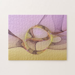 Abstracte bewegingen Modern roze Golden Fractal Ar Legpuzzel