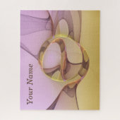 Abstracte bewegingen Modern roze Golden Fractal Na Legpuzzel (Verticaal)