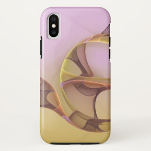 Abstracte Bewegingen Moderne Roze Gouden Fractale iPhone XS Hoesje
