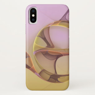 Abstracte Bewegingen Moderne Roze Gouden Fractale iPhone X Hoesje