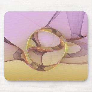 Abstracte bewegingen moderne roze gouden fractale muismat