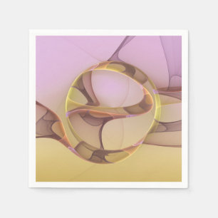 Abstracte bewegingen moderne roze gouden fractale servet