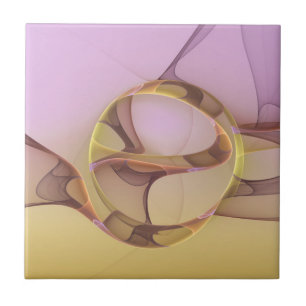 Abstracte Bewegingen Moderne Roze Gouden Fractale Tegeltje