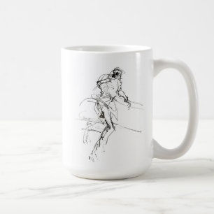 Abstracte bewegingsschets voor hardlopers koffiemok