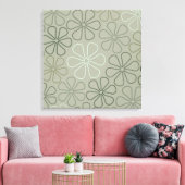 Abstracte Big Flower Outlines Groenen Canvas Afdruk (Insitu (Woonkamer))
