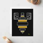 Abstracte Bijennota Kaart Notitiekaartje (Voorkant / Achterkant in situ)