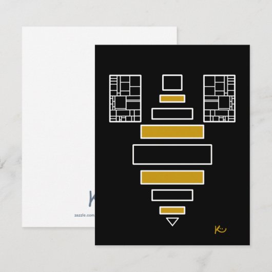 Abstracte Bijennota Kaart Notitiekaartje (Voorkant / Achterkant)